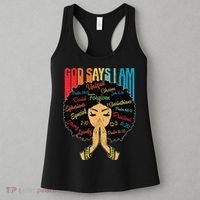 God Says I Am Black Melanin Black Retro Juneteenth Women's Tank Top thumb 3