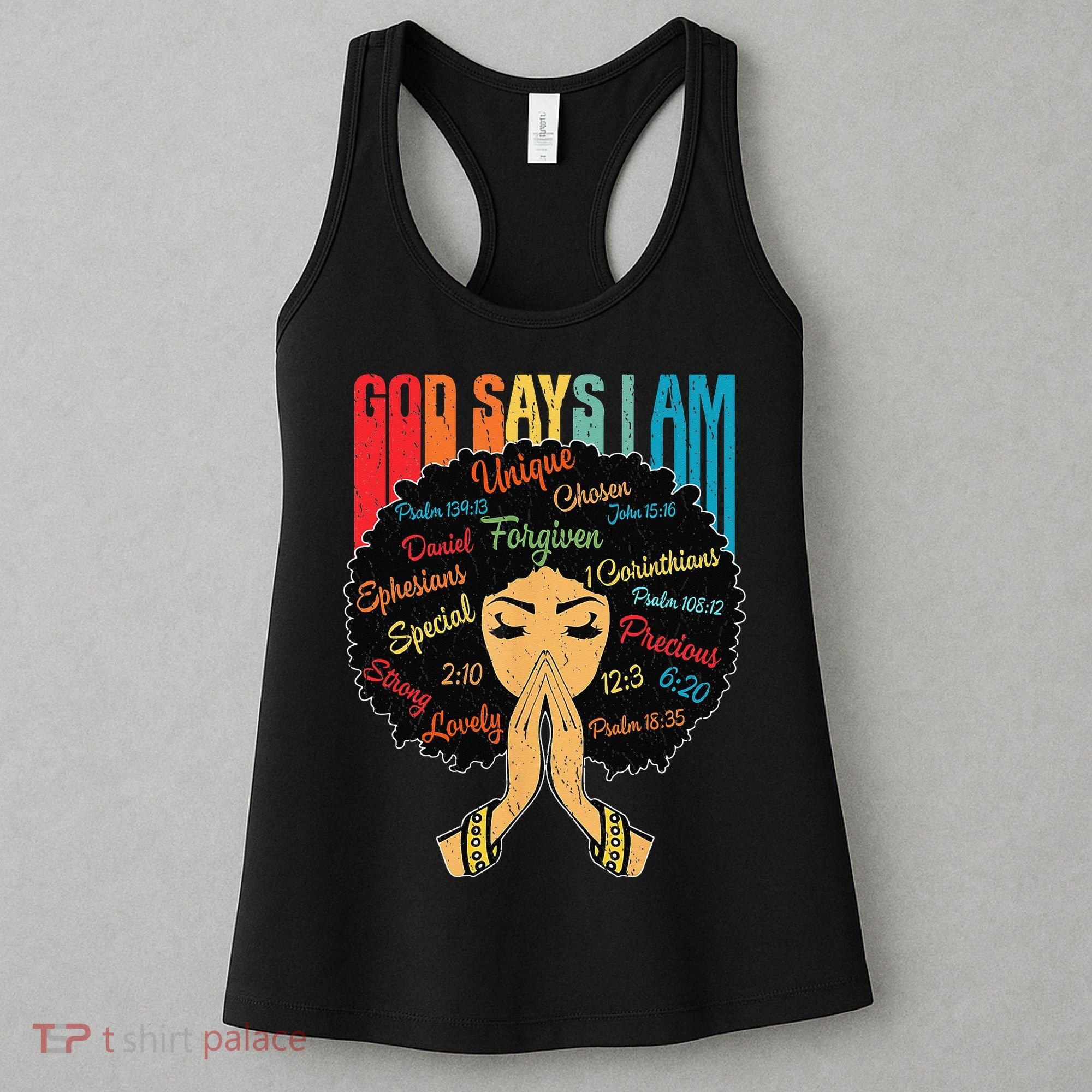 God Says I Am Black Melanin Black Retro Juneteenth Women's Tank Top