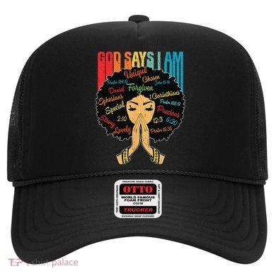 God Says I Am Black Melanin Black Retro Juneteenth Hat