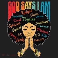 God Says I Am Black Melanin Black Retro Juneteenth Hat thumb 2