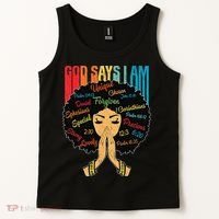 God Says I Am Black Melanin Black Retro Juneteenth Tank Top thumb 2