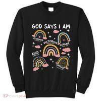 God Says I Am Rainbow Lover Girl Christian Sweatshirt thumb 0