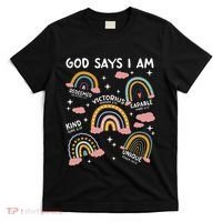 God Says I Am Rainbow Lover Girl Christian T-Shirt thumb 0