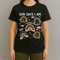 God Says I Am Rainbow Lover Girl Christian T-Shirt thumb 4