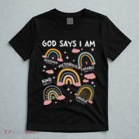 God Says I Am Rainbow Lover Girl Christian T-Shirt thumb 5
