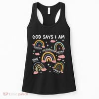 God Says I Am Rainbow Lover Girl Christian Women's Tank Top thumb 0