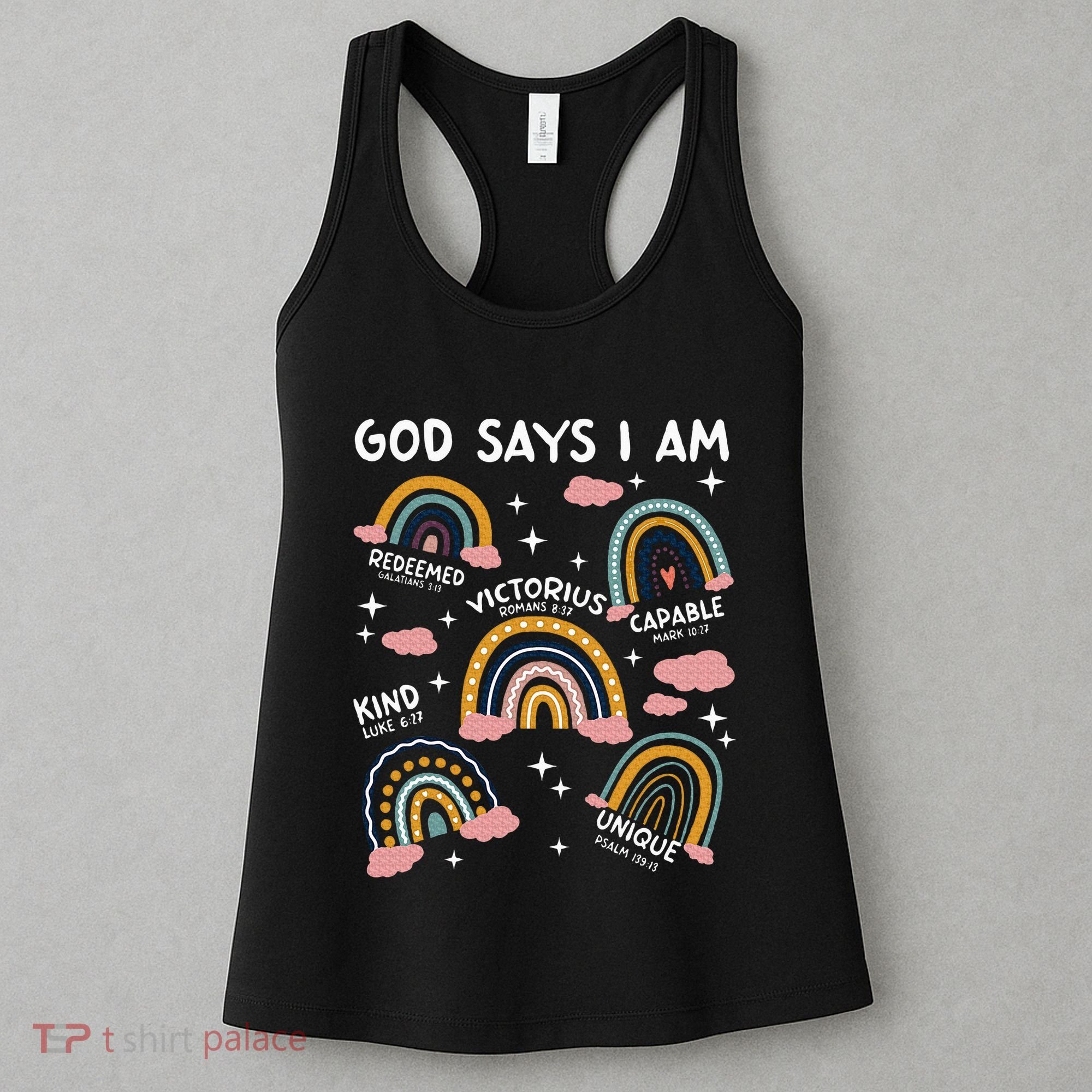 God Says I Am Rainbow Lover Girl Christian Women's Tank Top