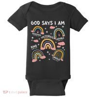 God Says I Am Rainbow Lover Girl Christian Baby Bodysuit thumb 0