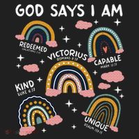 God Says I Am Rainbow Lover Girl Christian Hat thumb 2