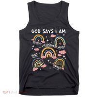 God Says I Am Rainbow Lover Girl Christian Tank Top thumb 0