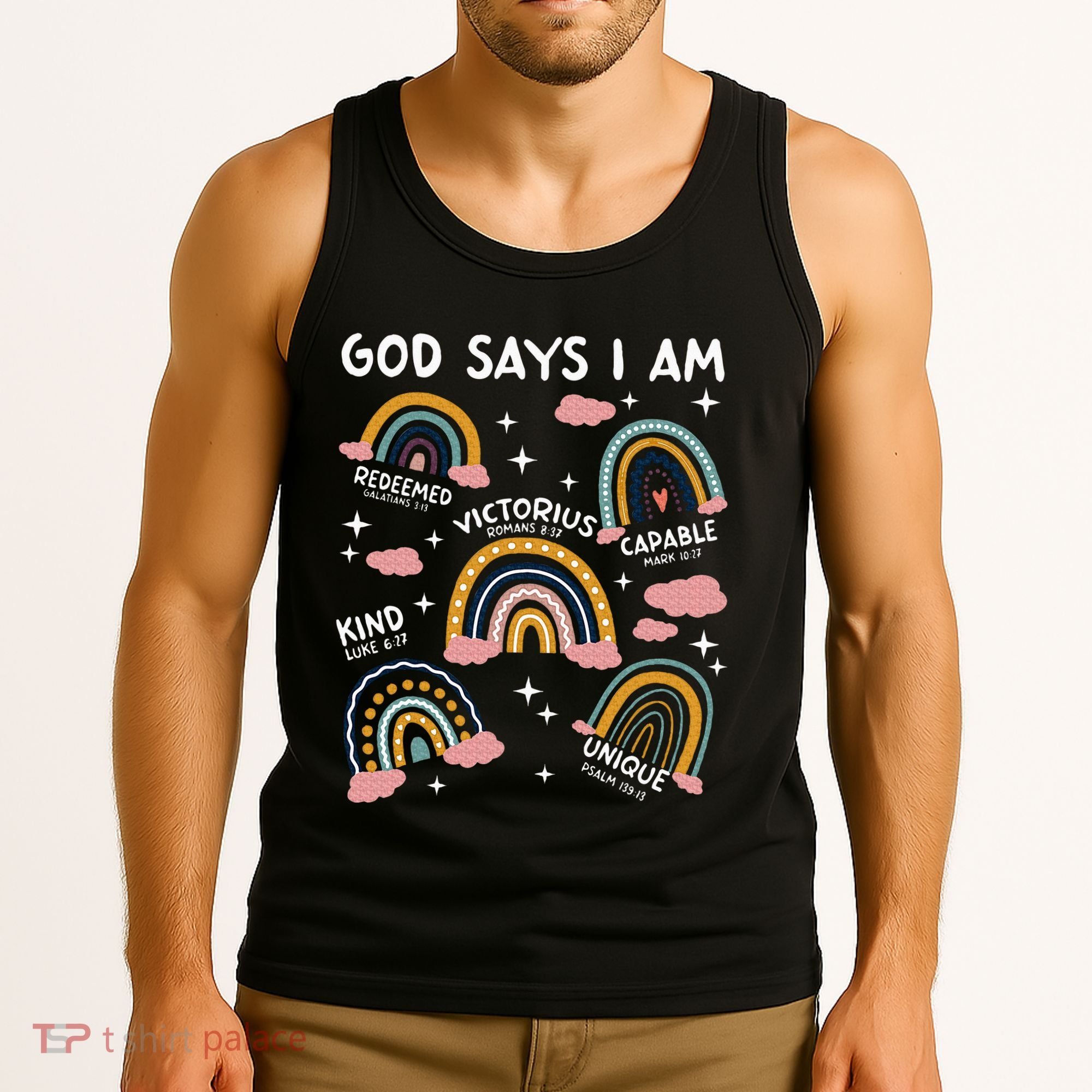 God Says I Am Rainbow Lover Girl Christian Tank Top