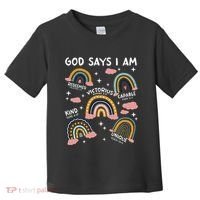 God Says I Am Rainbow Lover Girl Christian Toddler T-Shirt thumb 0