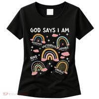 God Says I Am Rainbow Lover Girl Christian Women's T-Shirt thumb 0