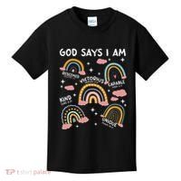 God Says I Am Rainbow Lover Girl Christian Kids T-Shirt thumb 0