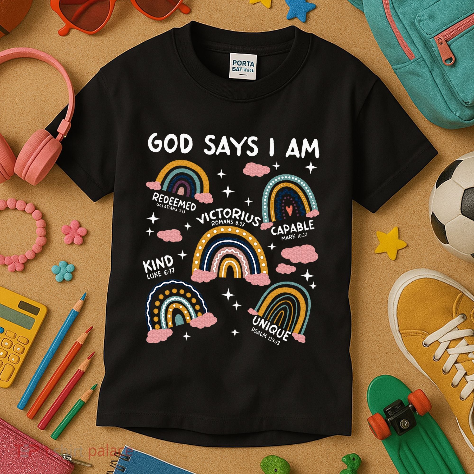 God Says I Am Rainbow Lover Girl Christian Kids T-Shirt