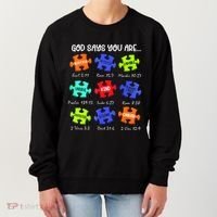 God Says I Am Autism Awareness Retro Be Kind Women's Sweatshirt thumb 0