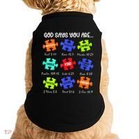 God Says I Am Autism Awareness Retro Be Kind Doggie Tank thumb 0