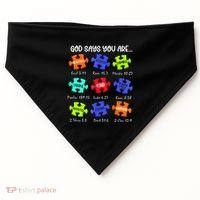 God Says I Am Autism Awareness Retro Be Kind USA-Made Doggie Bandana thumb 0
