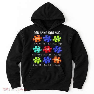 God Says I Am Autism Awareness Retro Be Kind Hoodie