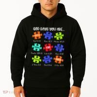 God Says I Am Autism Awareness Retro Be Kind Hoodie thumb 2