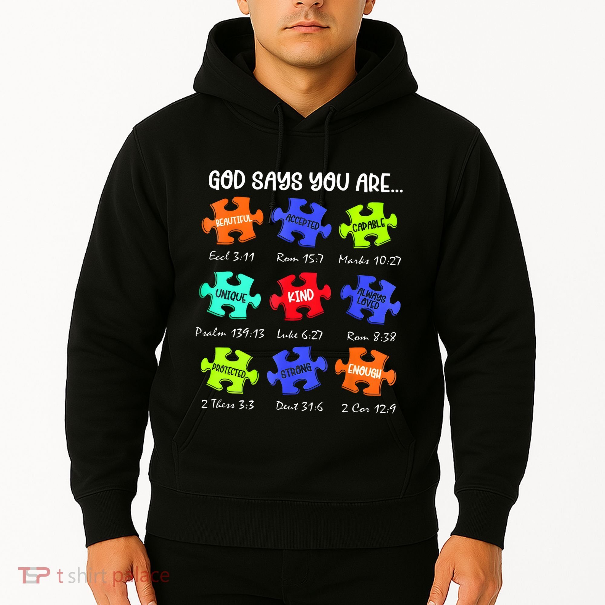 God Says I Am Autism Awareness Retro Be Kind Hoodie