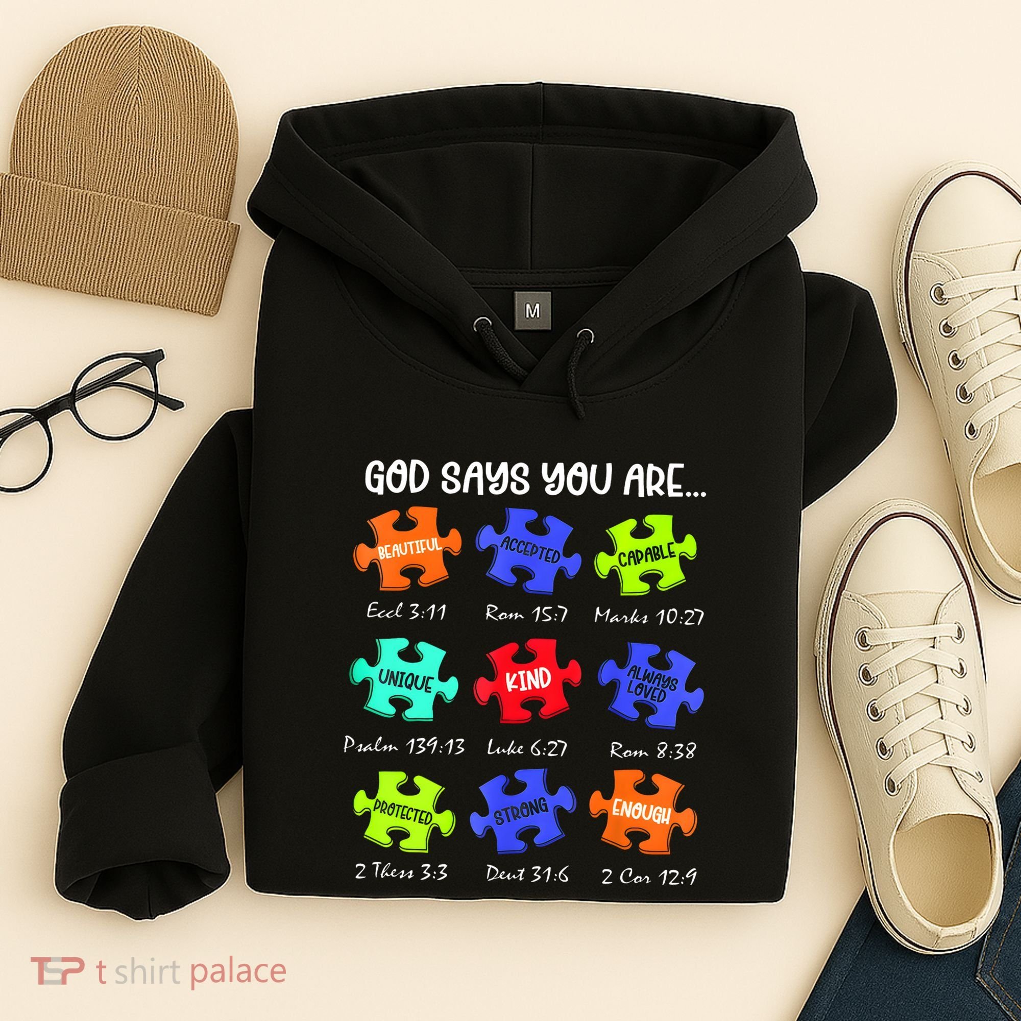 God Says I Am Autism Awareness Retro Be Kind Hoodie
