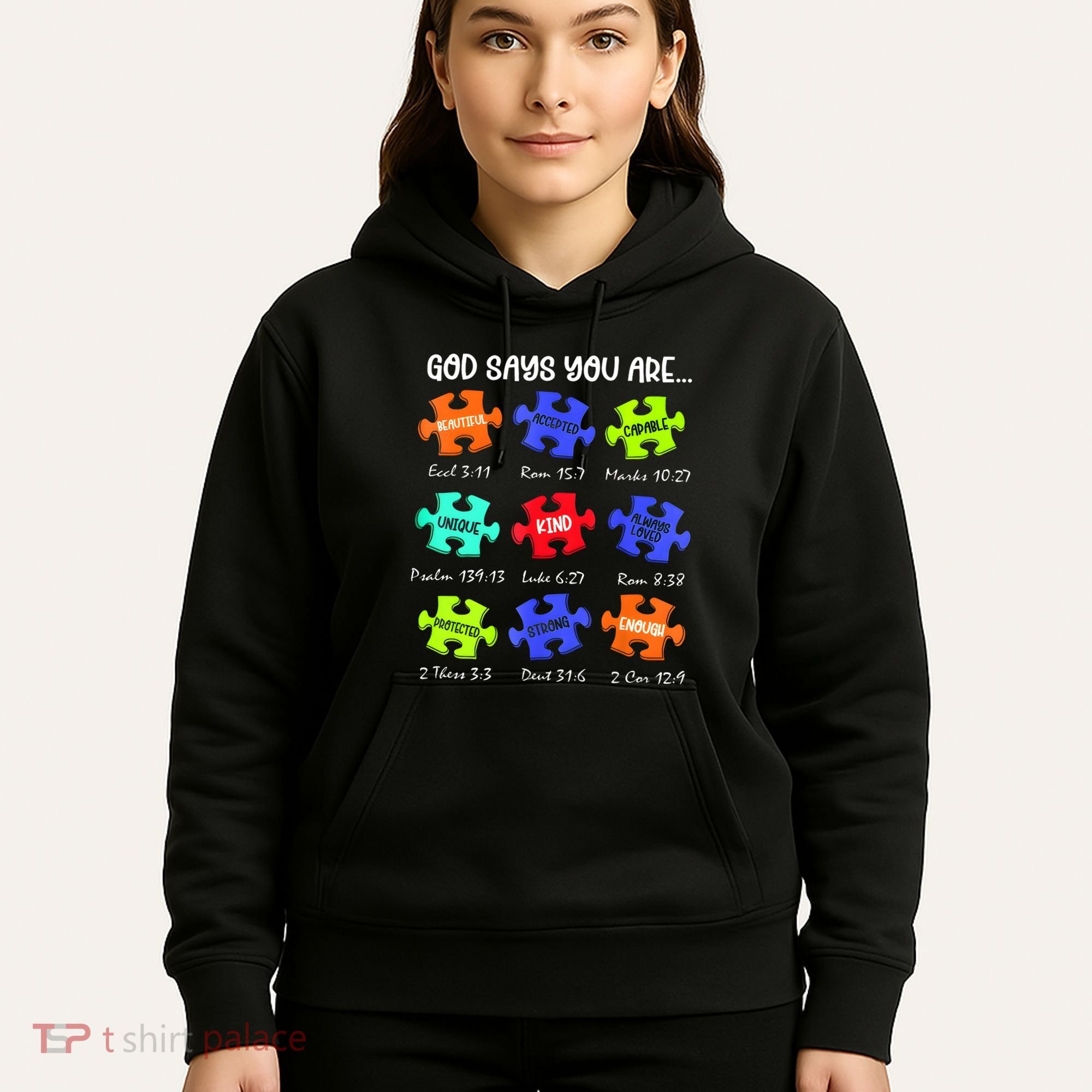 God Says I Am Autism Awareness Retro Be Kind Hoodie