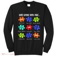 God Says I Am Autism Awareness Retro Be Kind Sweatshirt thumb 0