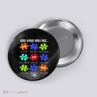 God Says I Am Autism Awareness Retro Be Kind Button thumb 0