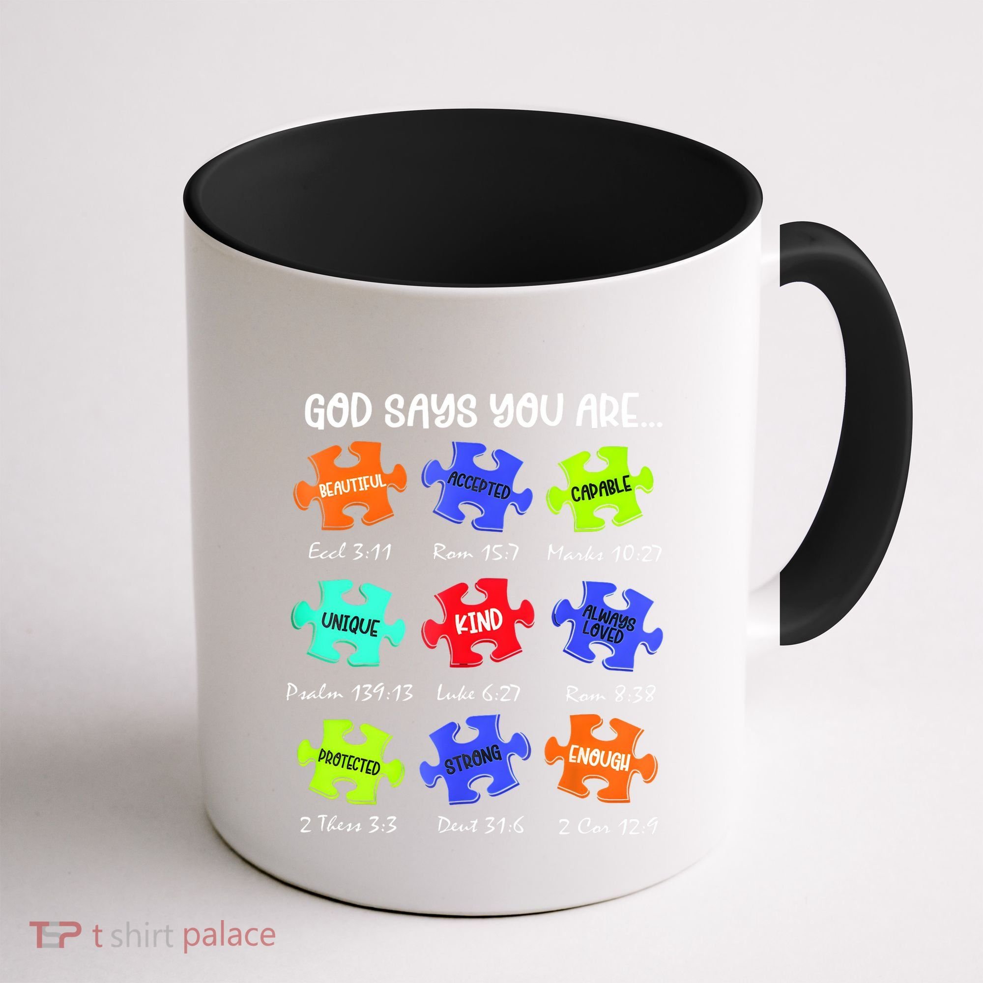 God Says I Am Autism Awareness Retro Be Kind Coffee Mug
