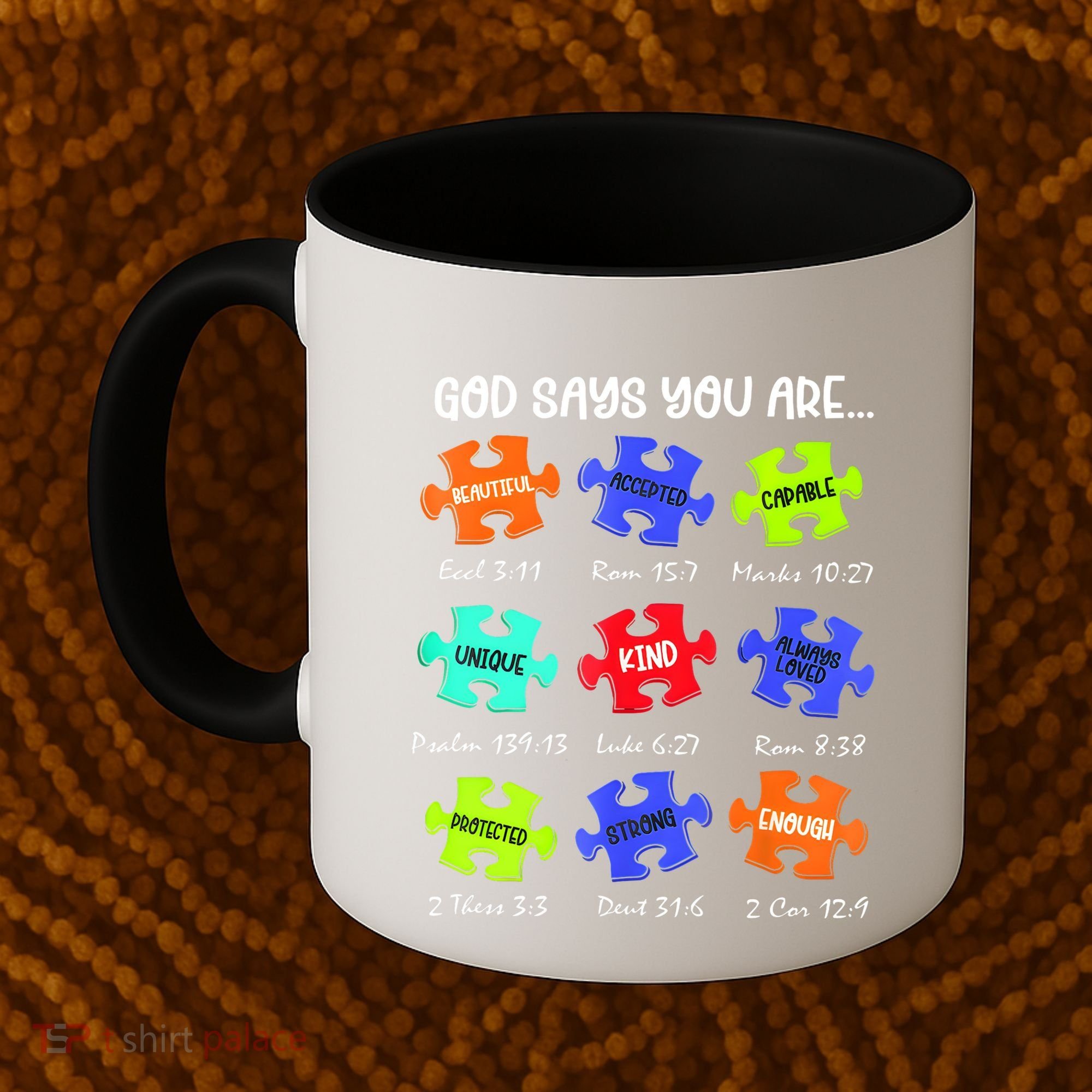 God Says I Am Autism Awareness Retro Be Kind Coffee Mug