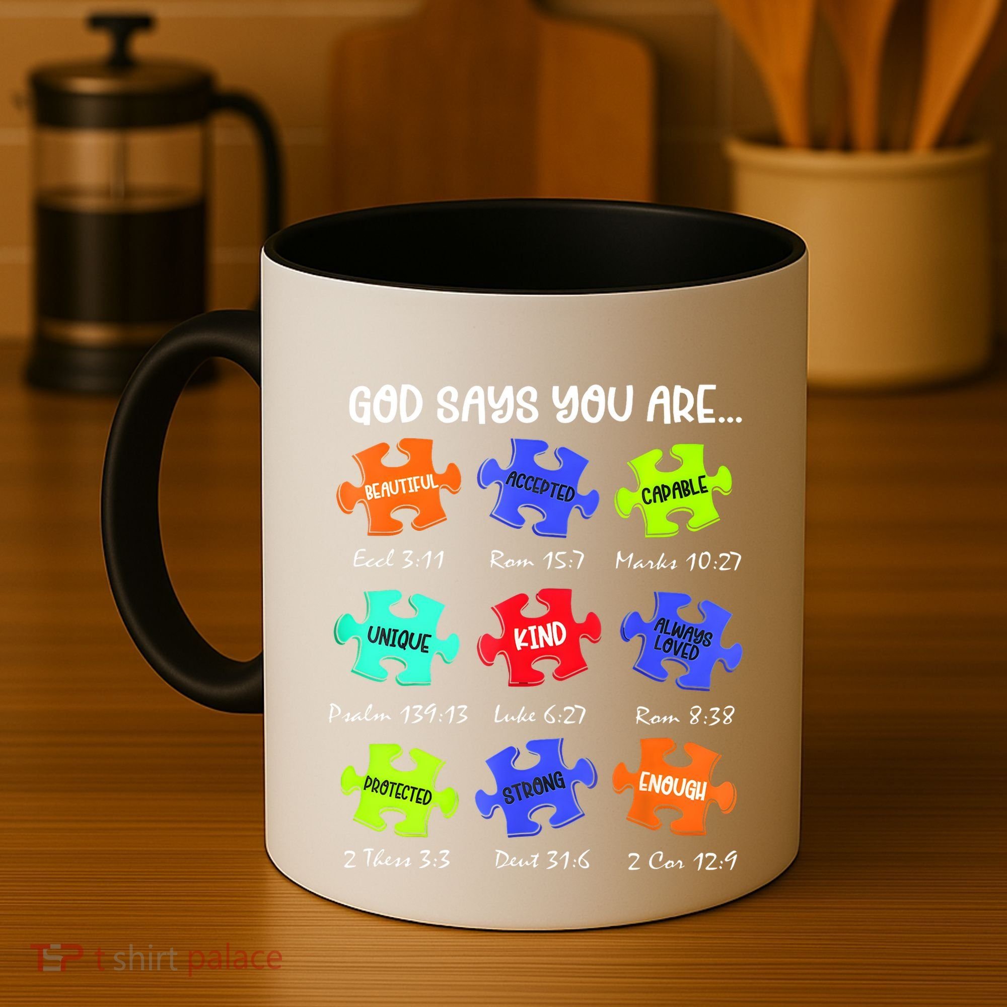God Says I Am Autism Awareness Retro Be Kind Coffee Mug