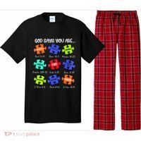God Says I Am Autism Awareness Retro Be Kind Pajama Set thumb 0