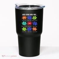 God Says I Am Autism Awareness Retro Be Kind Tumbler thumb 0