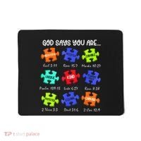 God Says I Am Autism Awareness Retro Be Kind Mousepad thumb 0