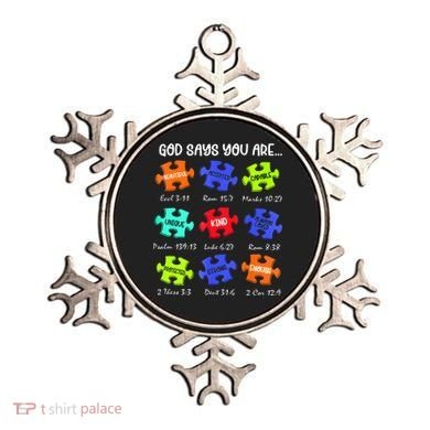 God Says I Am Autism Awareness Retro Be Kind Ornament