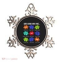 God Says I Am Autism Awareness Retro Be Kind Ornament thumb 0
