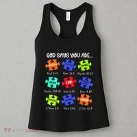 God Says I Am Autism Awareness Retro Be Kind Women's Tank Top thumb 3
