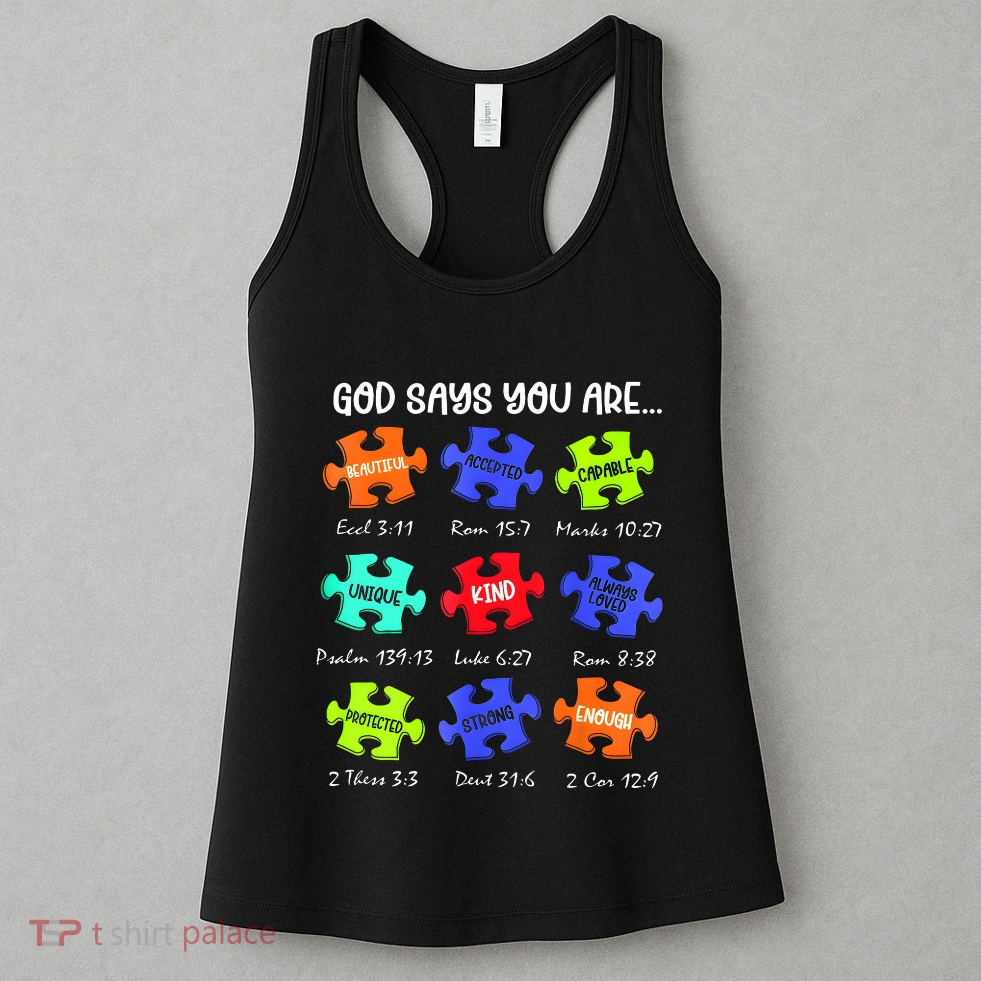 God Says I Am Autism Awareness Retro Be Kind Women's Tank Top