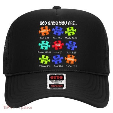 God Says I Am Autism Awareness Retro Be Kind Hat