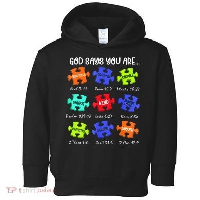 God Says I Am Autism Awareness Retro Be Kind Toddler Hoodie