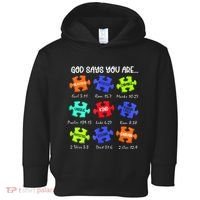 God Says I Am Autism Awareness Retro Be Kind Toddler Hoodie thumb 0