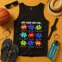 God Says I Am Autism Awareness Retro Be Kind Tank Top thumb 4