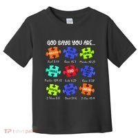 God Says I Am Autism Awareness Retro Be Kind Toddler T-Shirt thumb 0