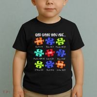 God Says I Am Autism Awareness Retro Be Kind Toddler T-Shirt thumb 2