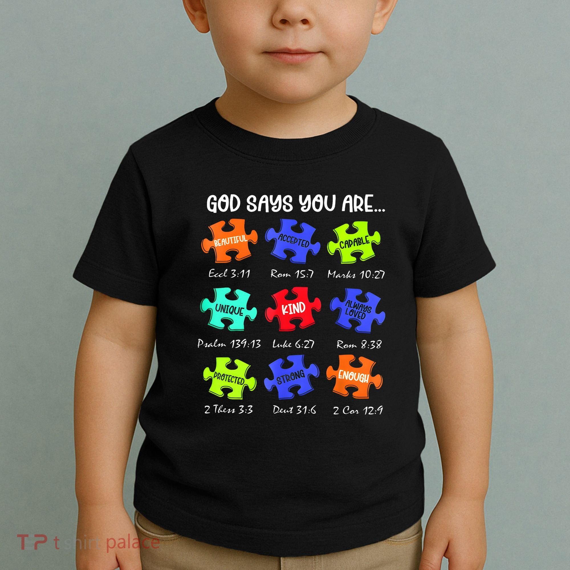 God Says I Am Autism Awareness Retro Be Kind Toddler T-Shirt