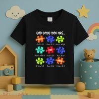 God Says I Am Autism Awareness Retro Be Kind Toddler T-Shirt thumb 3