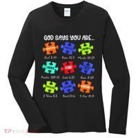 God Says I Am Autism Awareness Retro Be Kind Women's Long Sleeve Shirt thumb 0