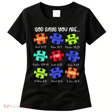 God Says I Am Autism Awareness Retro Be Kind Women's T-Shirt