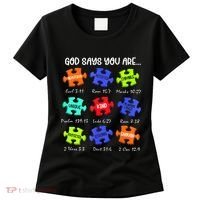 God Says I Am Autism Awareness Retro Be Kind Women's T-Shirt thumb 0